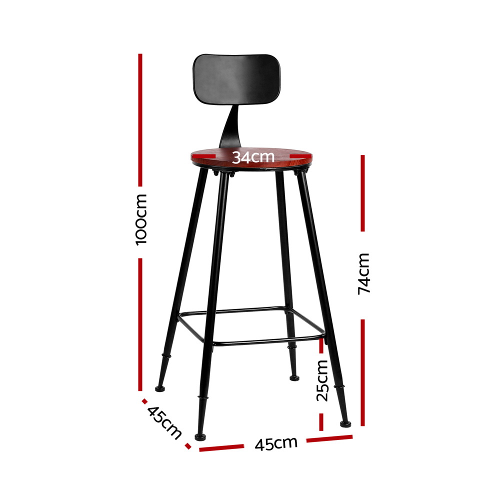Artiss Alex Vintage Metal Bar Stools Set of 2 or 4 view 2