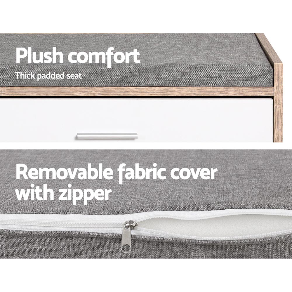 Artiss Niva Shoe Rack Cabinet Bench 8 Pairs White view 5