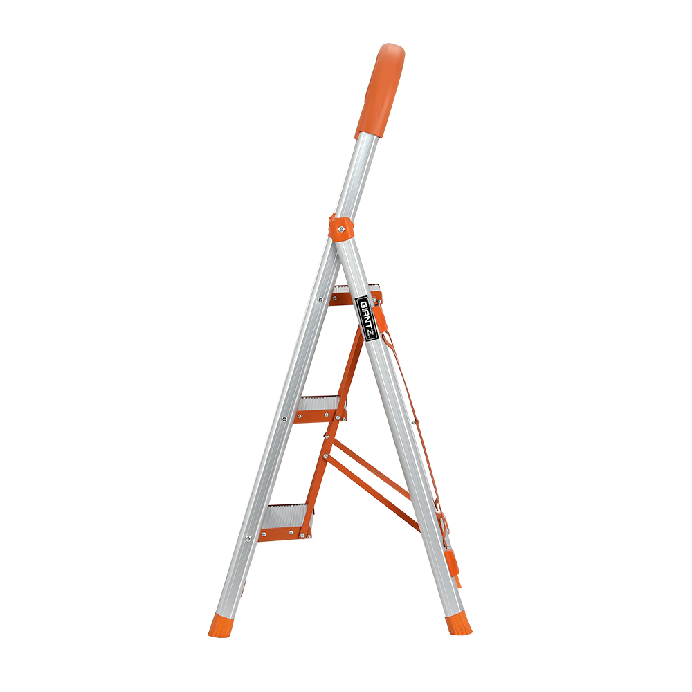 Giantz 3 Step Ladder Folding Aluminium with Platform view 4