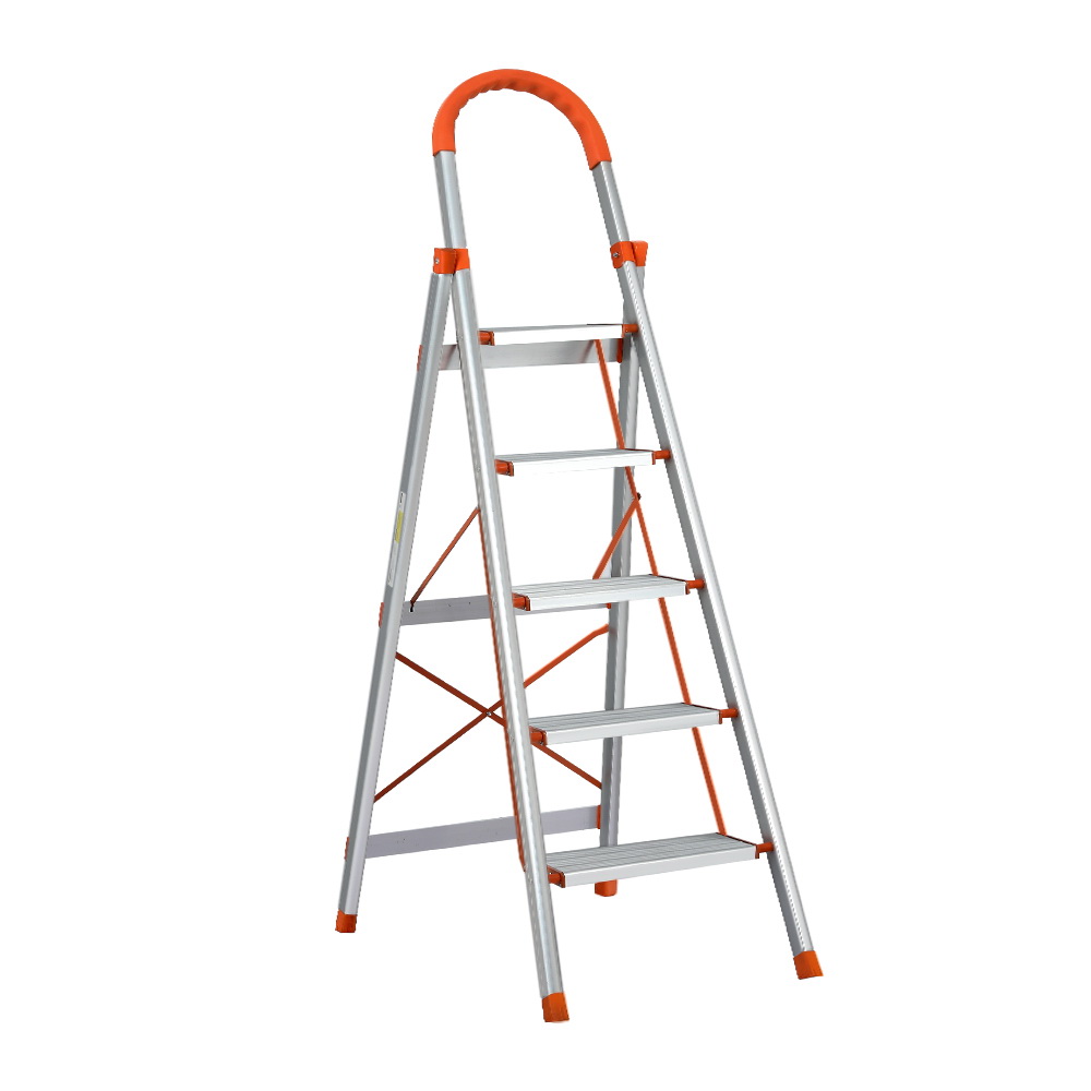 Giantz 5 Step Ladder Folding Aluminium with Platform