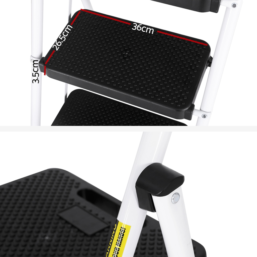 Giantz 4 Step Ladder Folding Steel with Platform view 4