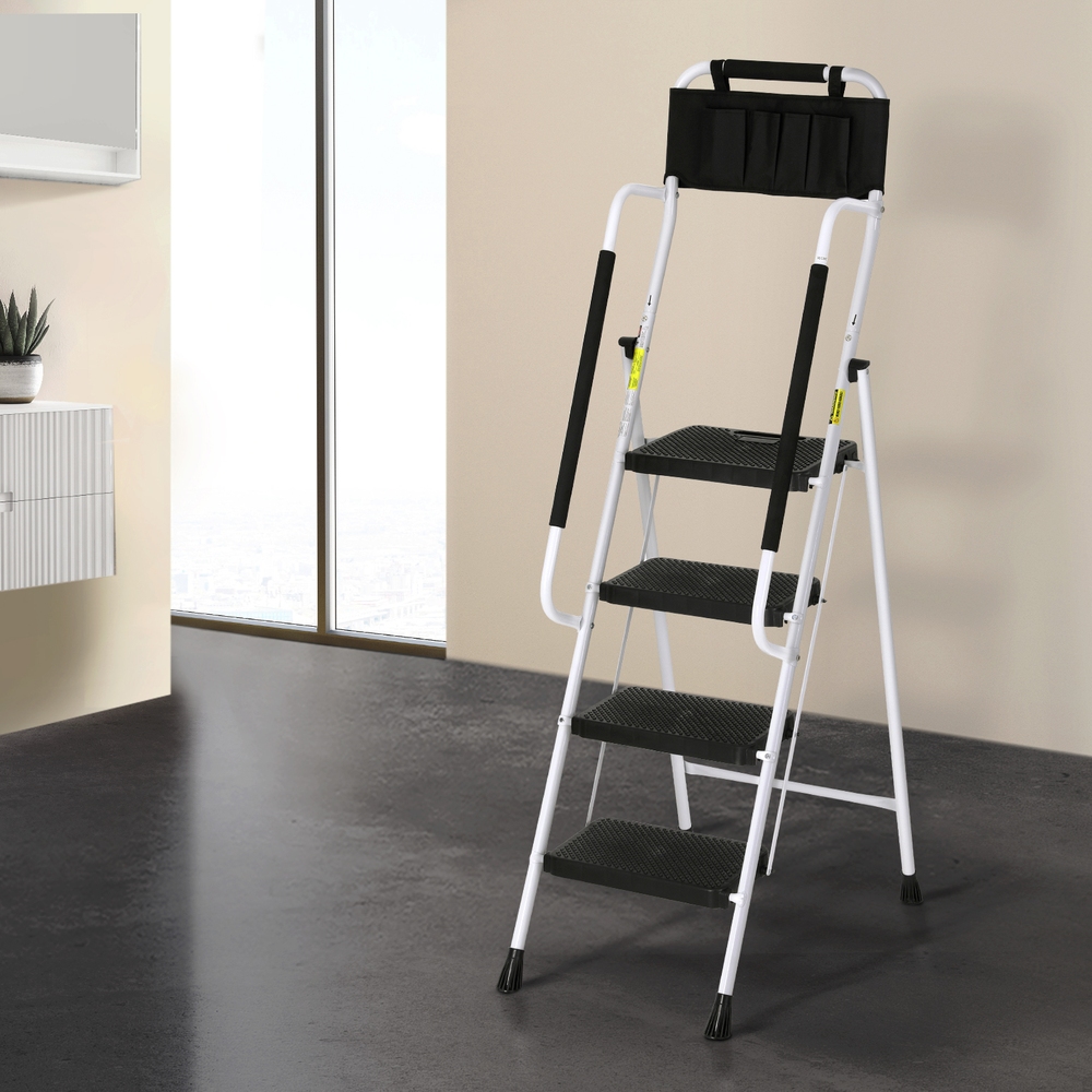 Giantz Steel Step Ladder 4 Step with Platform and Tool Bag view 5