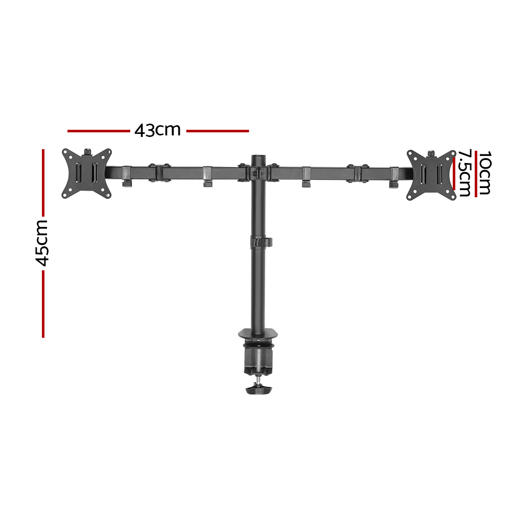 Artiss Dual Monitor Arm Desk Mount Screen Bracket view 2