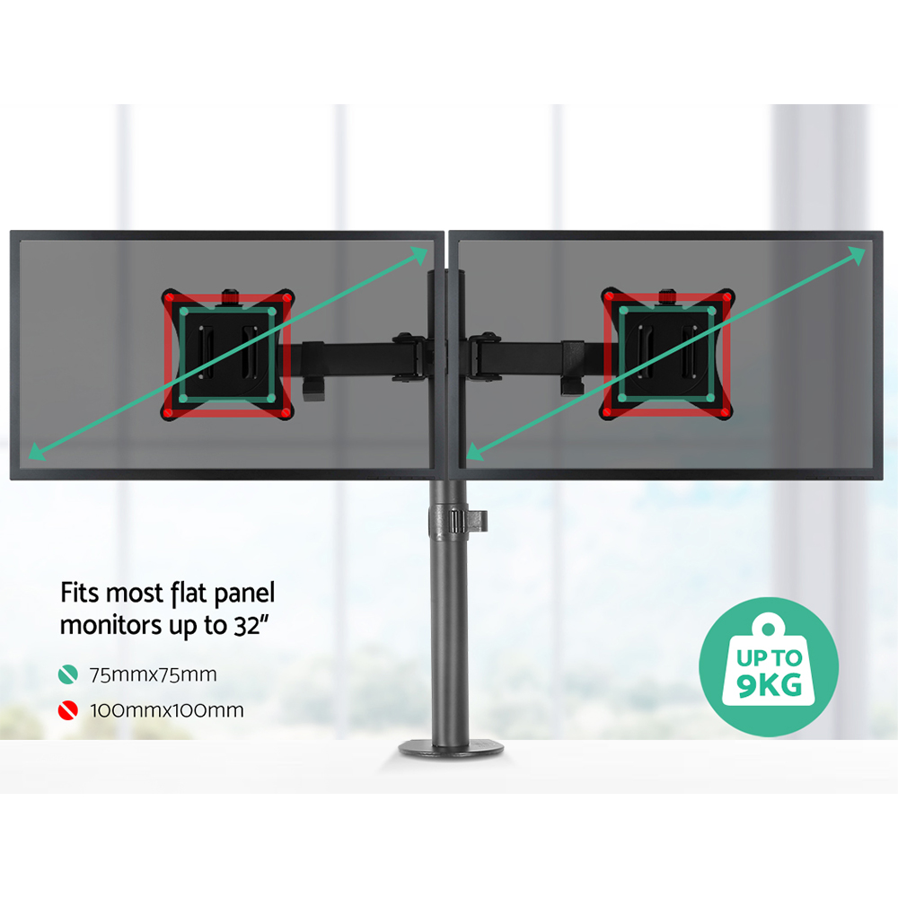 Artiss Dual Monitor Arm Desk Mount Screen Bracket view 4