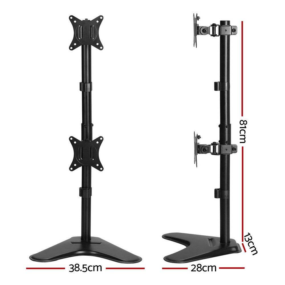 Artiss Freestanding Dual Monitor Arm LED TV Mount view 2