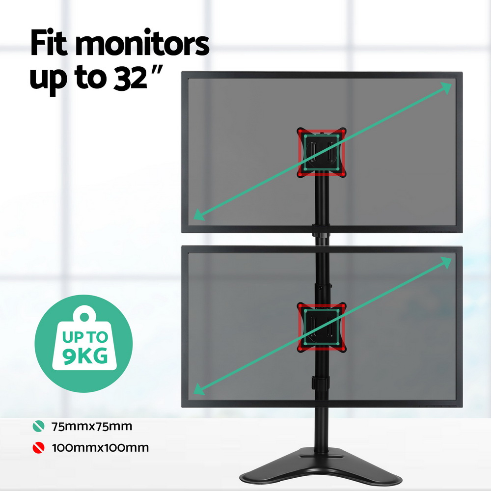 Artiss Freestanding Dual Monitor Arm LED TV Mount view 5