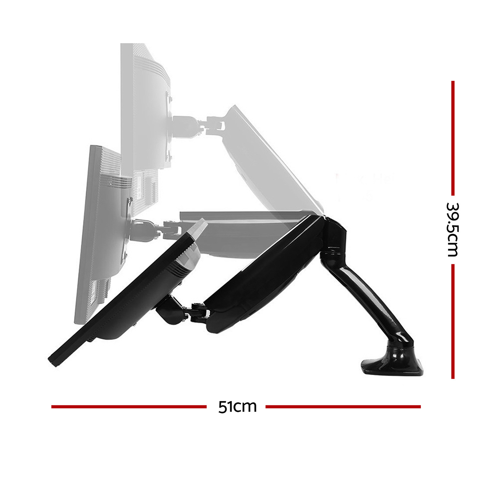 Artiss Single Monitor Arm with Gas Spring Mount view 2