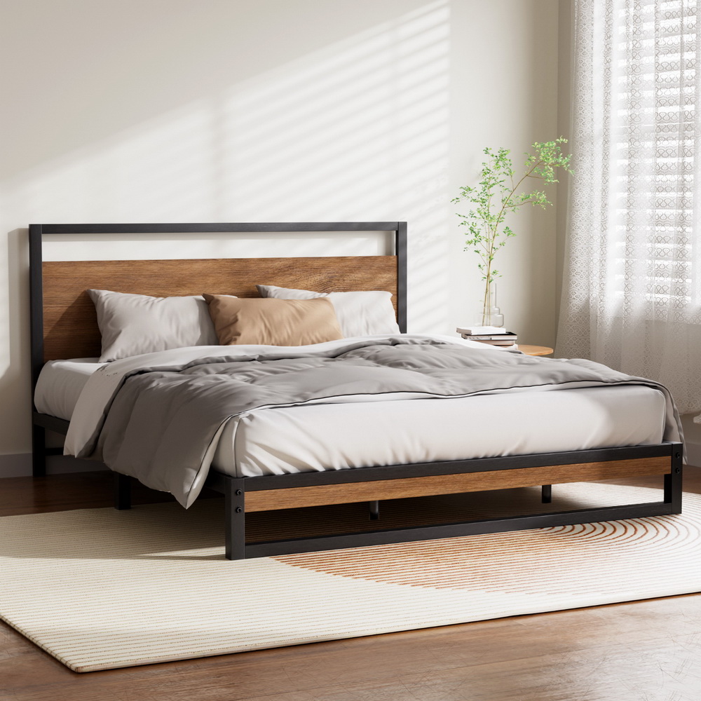 Artiss Dane Metal Bed Frame, King, Black