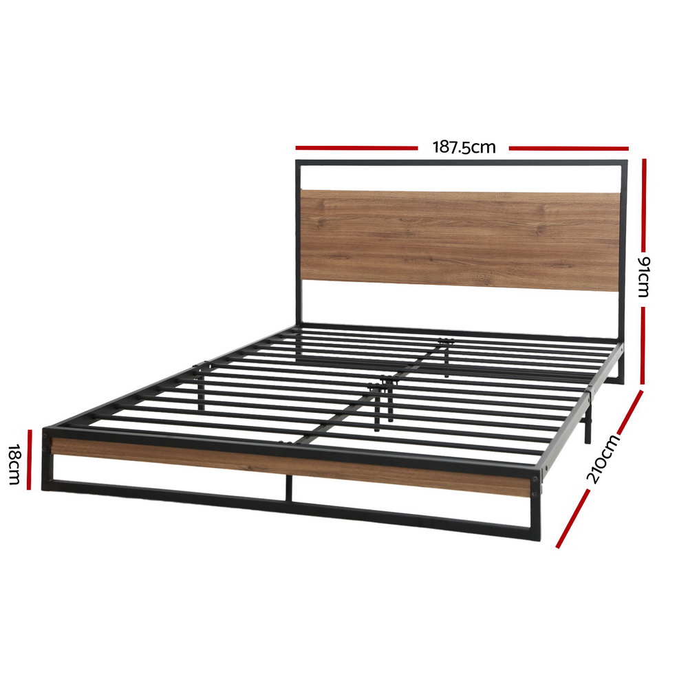 Artiss Dane Metal Bed Frame, King, Black view 3