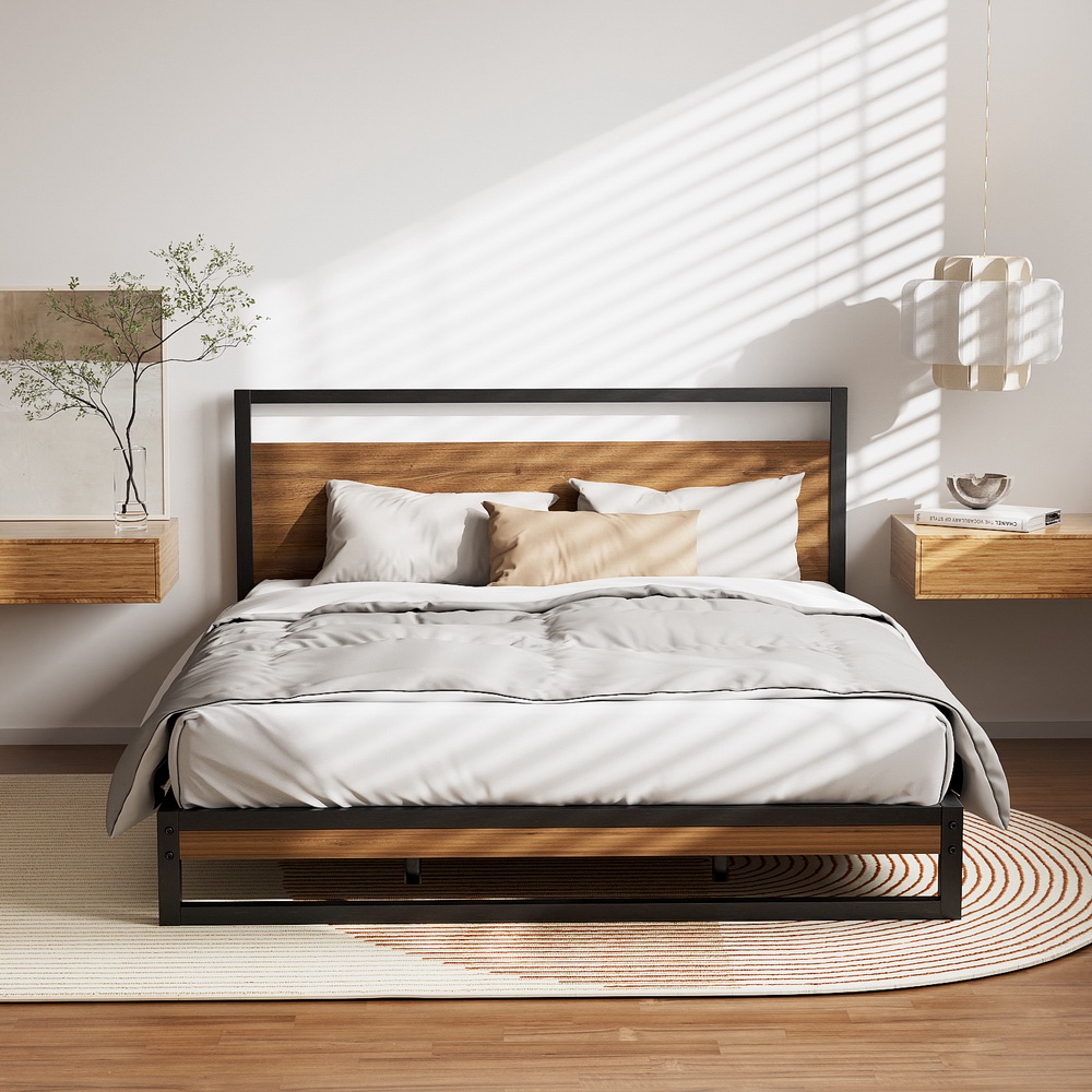 Artiss Dane Metal Bed Frame, King, Black view 4