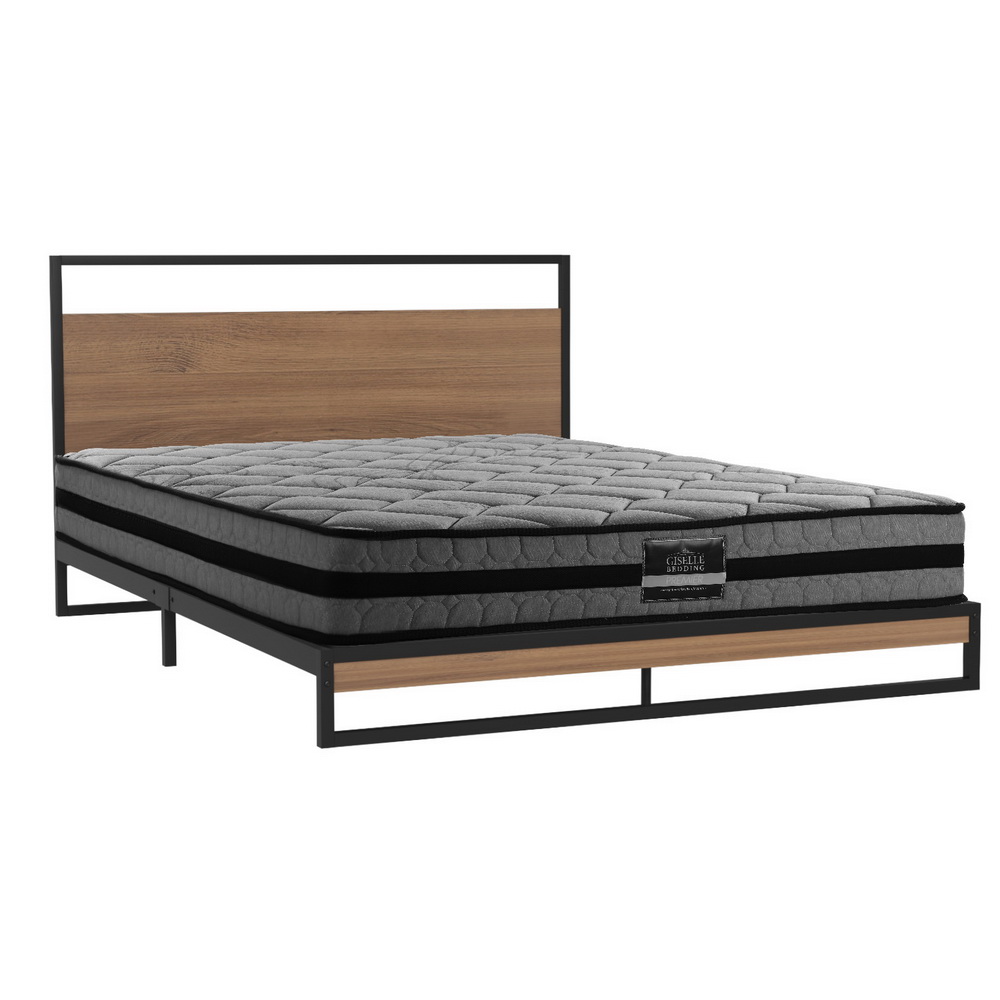 Artiss DANE Metal Bed Frame with Mattress, Queen