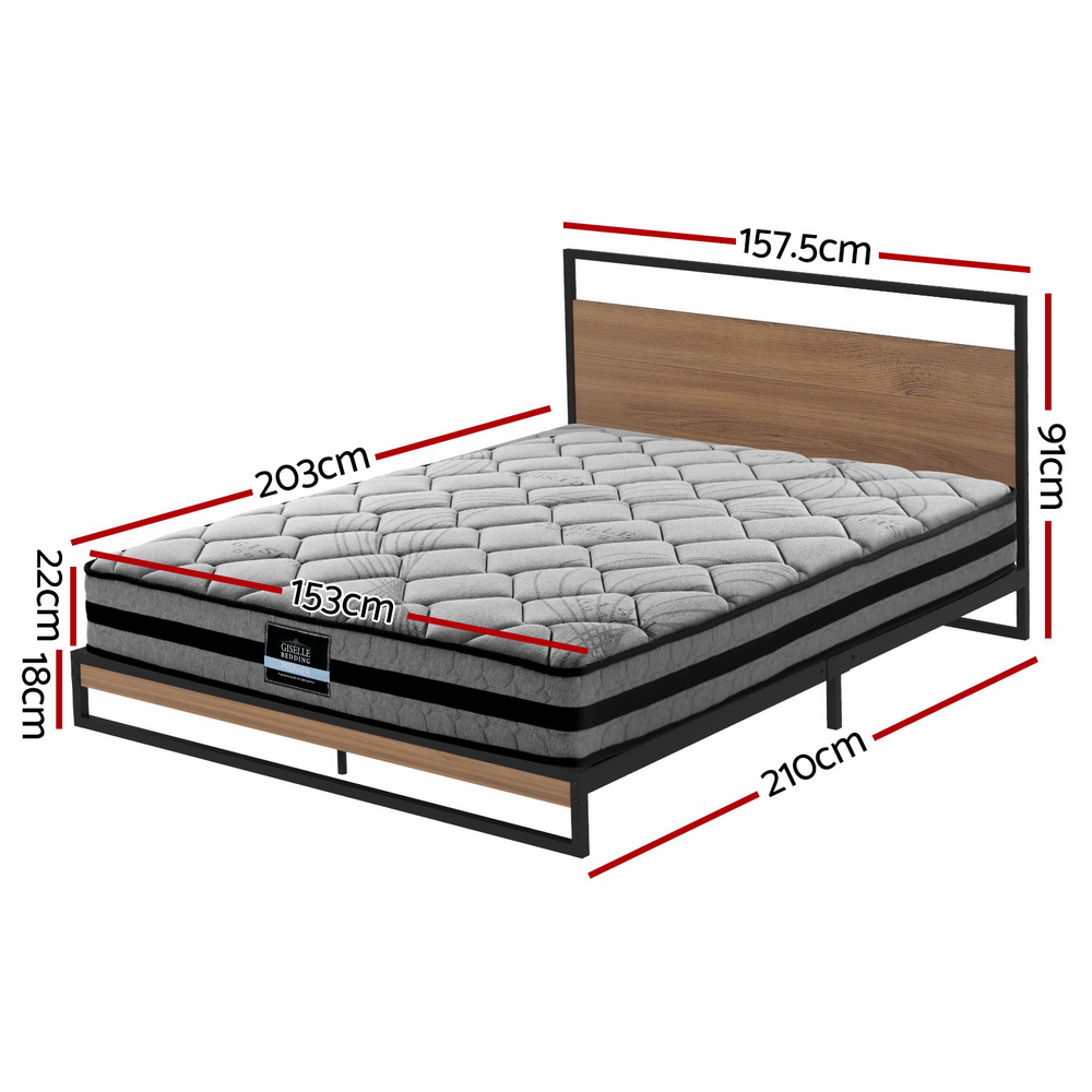 Artiss DANE Metal Bed Frame with Mattress, Queen view 2