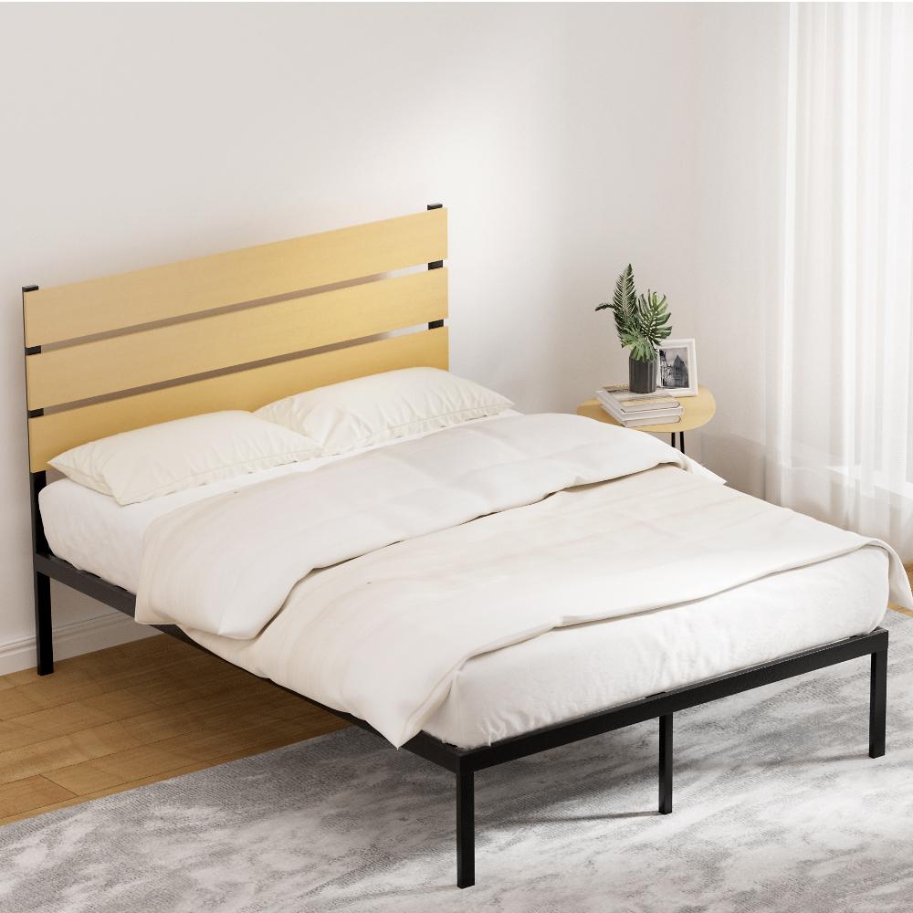 Artiss Paula Metal Bed Frame, Double, Black