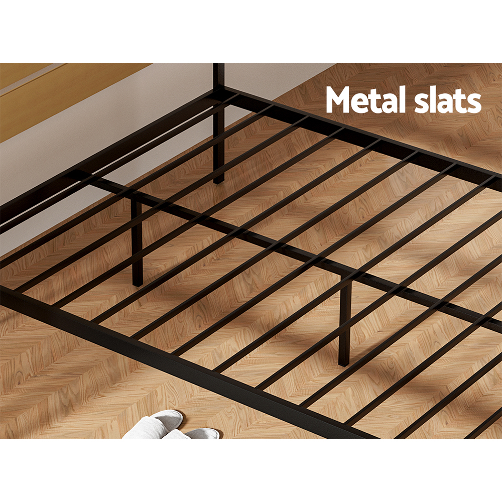 Artiss Paula Metal Bed Frame, Double, Black view 5