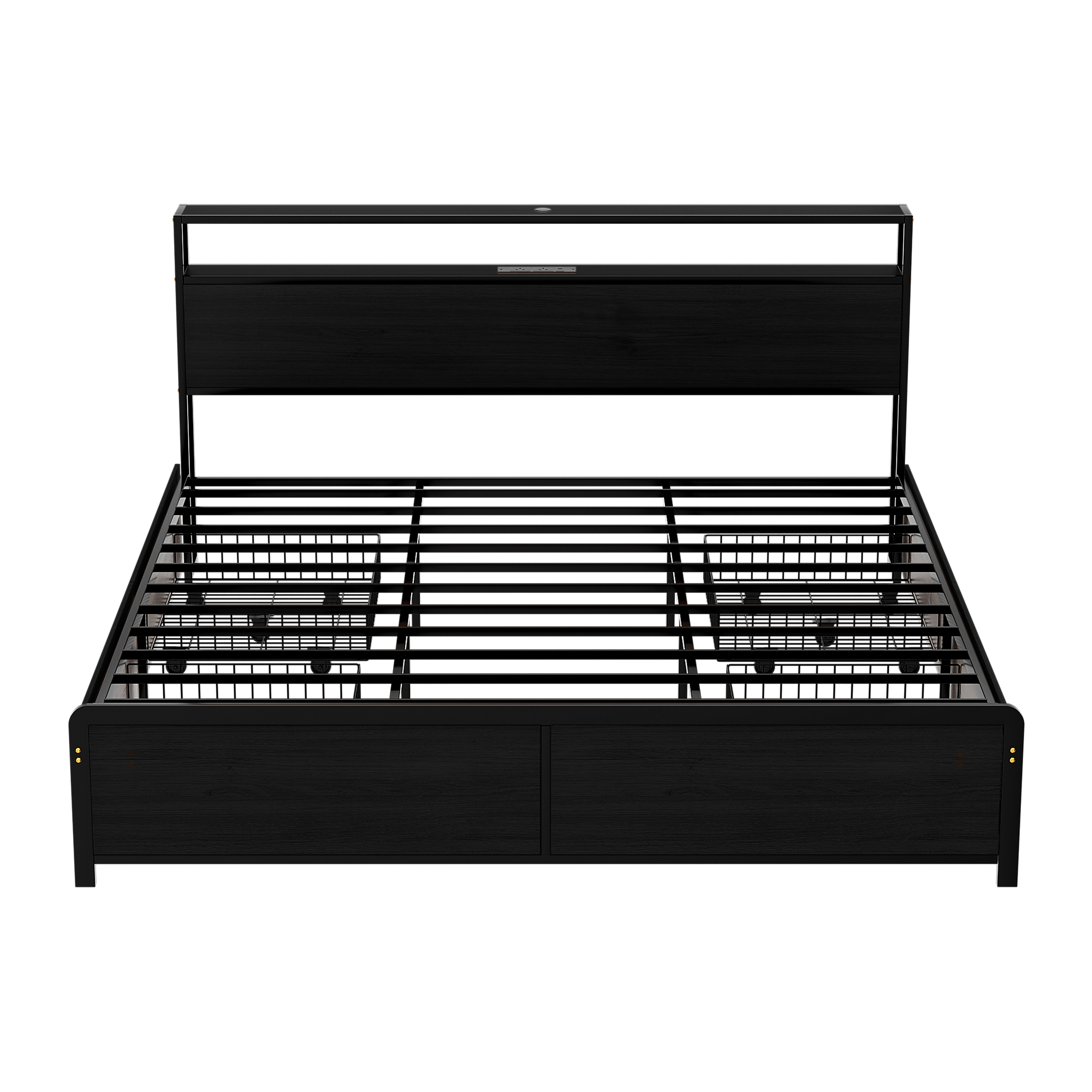 Artiss Metal Bed Frame with LED Headboard, Double to King view 3