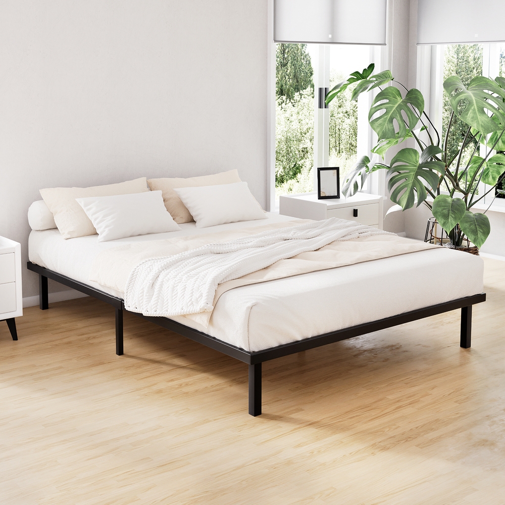 Artiss Ted Metal Bed Frame, Black Steel