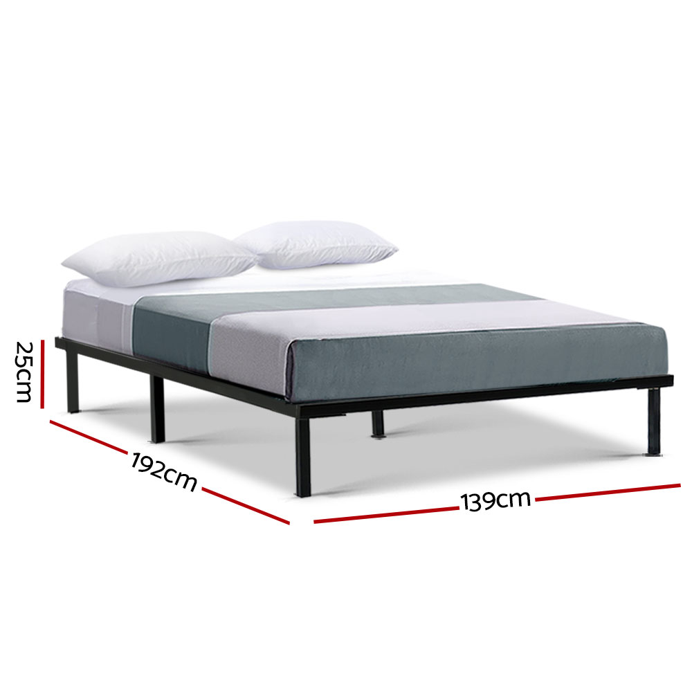 Artiss Ted Metal Bed Frame, Black Steel view 2