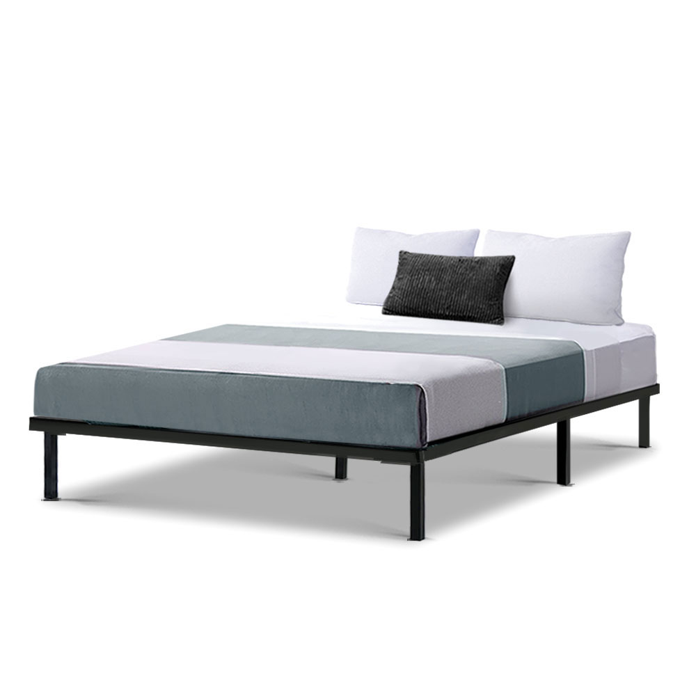 Artiss Ted Metal Bed Frame, Black Steel view 3