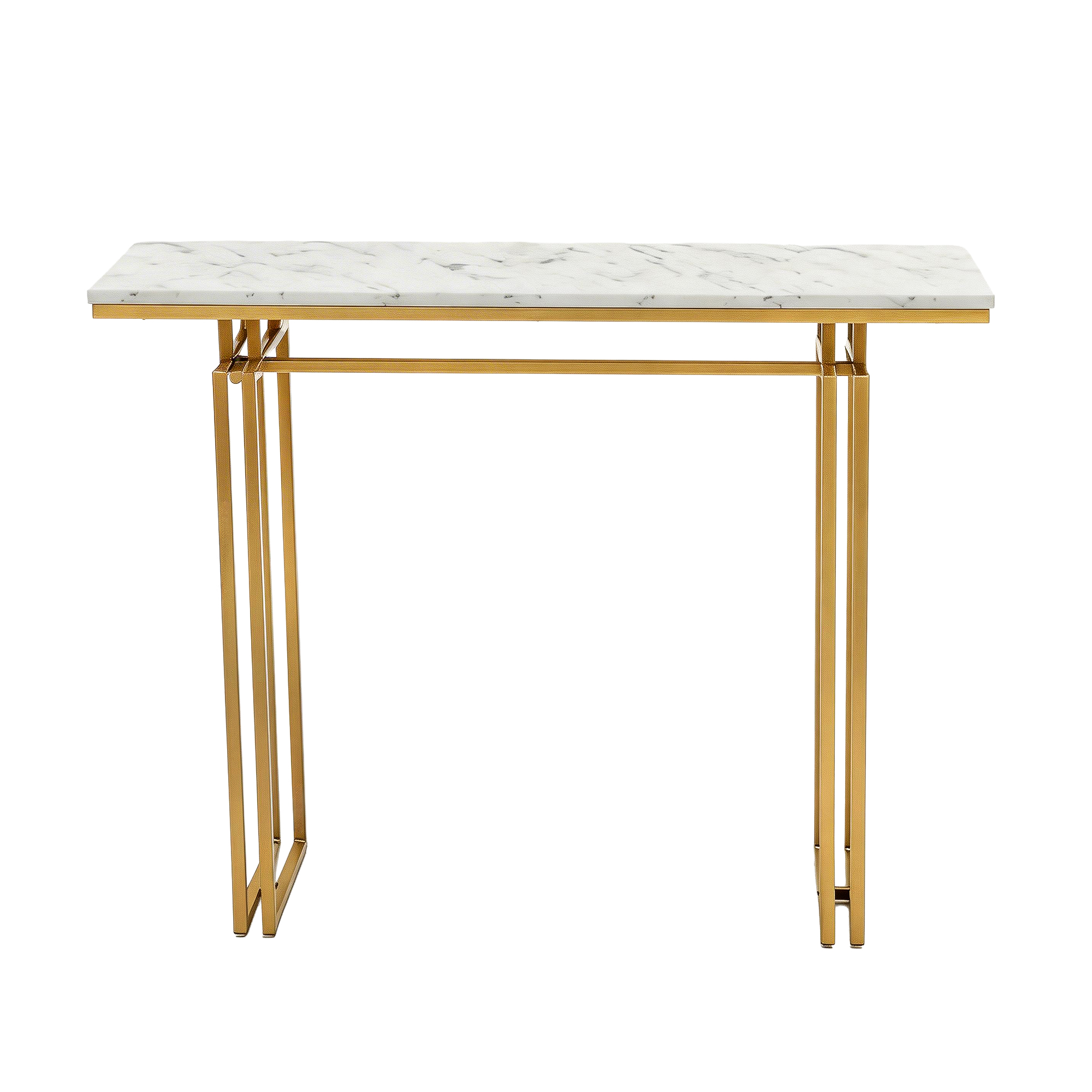 Artiss White Gold Marble Effect Console Table view 4