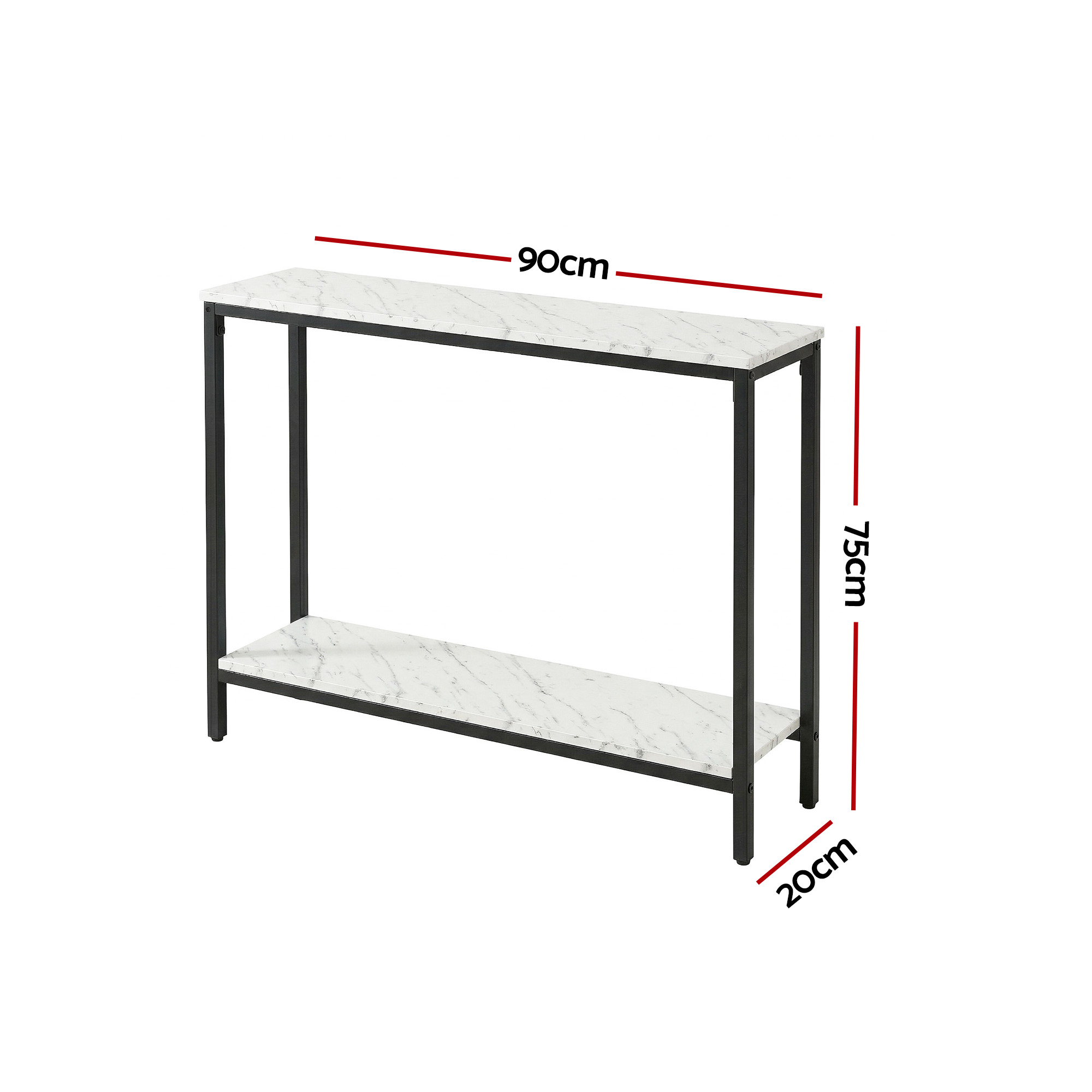 Artiss White Marble Effect Console Table view 4