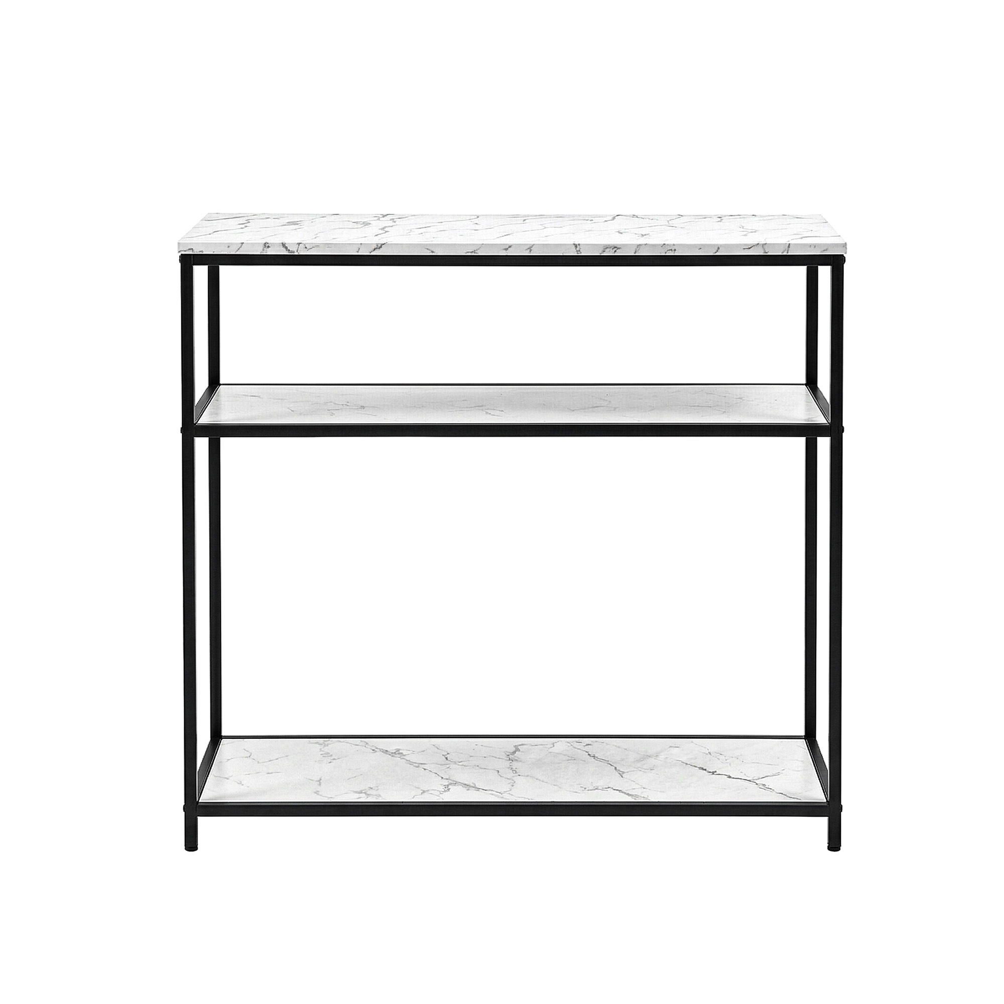 Artiss White 3-Tier Marble Effect Console Table view 2