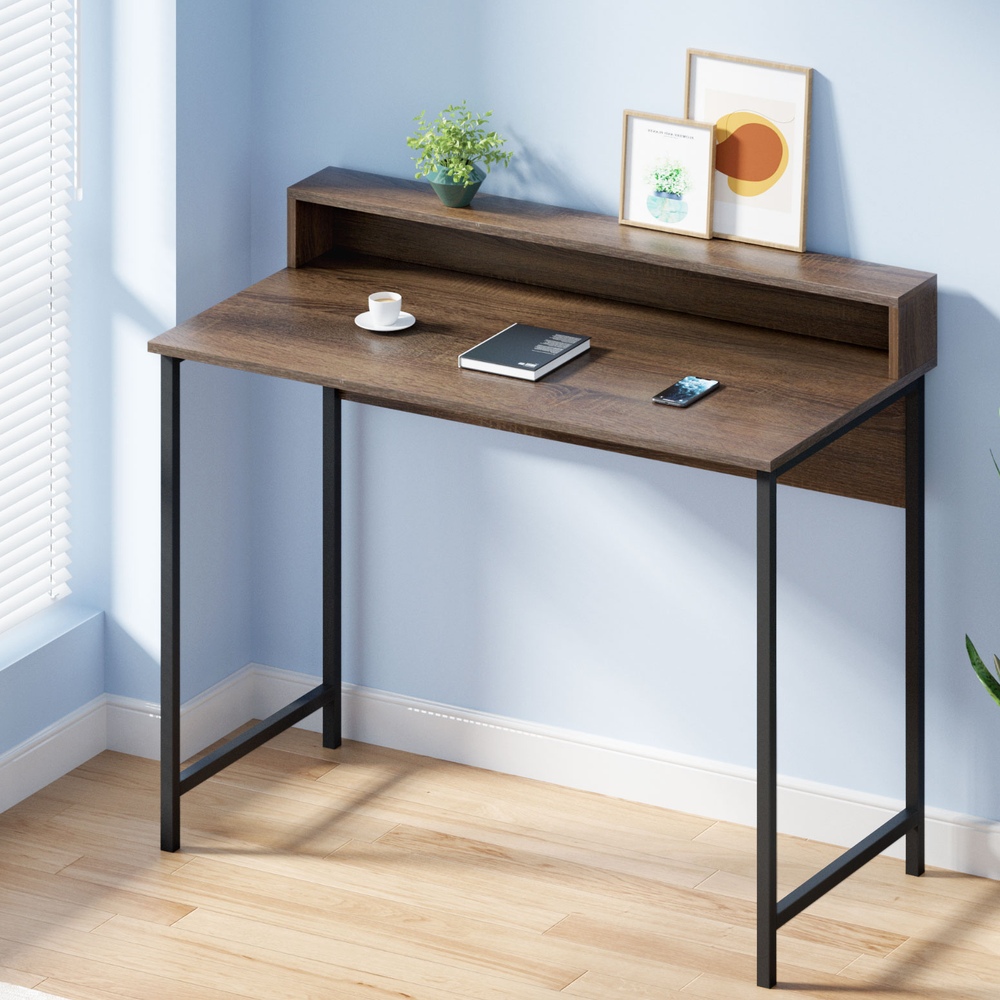 Artiss Kelvin Computer Desk with Shelf Oak 100cm
