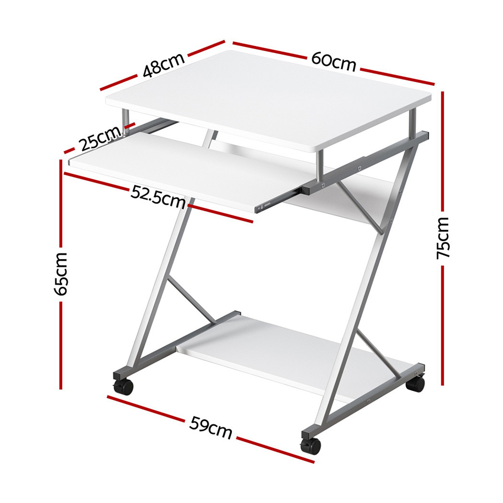 Artiss 60cm Computer Desk with Keyboard Tray in 2 Colours view 2