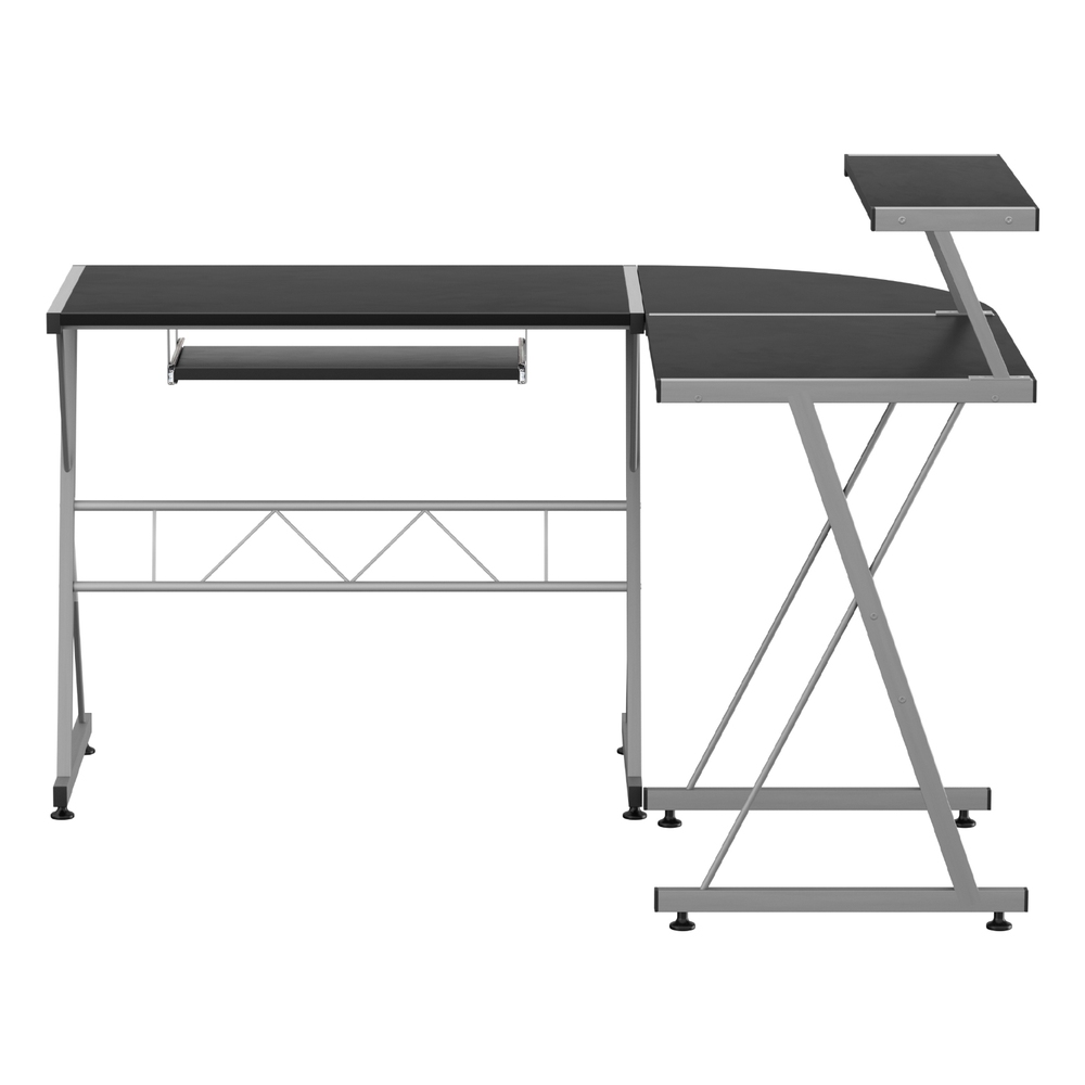 Artiss Elle L-Shape Computer Desk with Keyboard Tray Black view 3