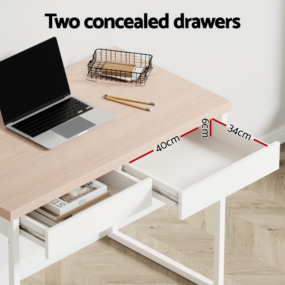 Artiss Computer Desk with Storage Drawers 100cm in 2 Colours view 5