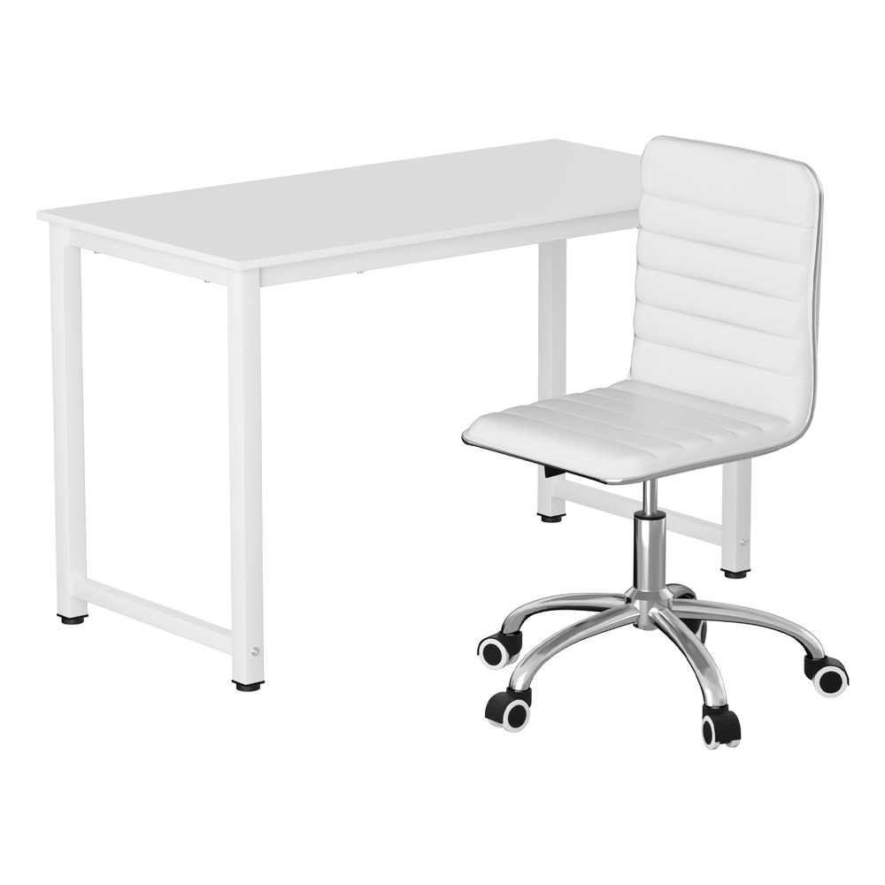 Artiss 120cm Computer Desk Low Back Office Chair Set White
