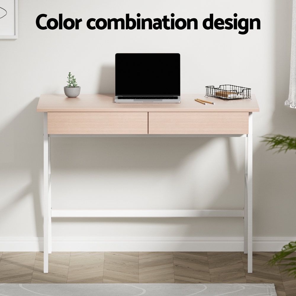 Artiss Borg Computer Desk Drawer Cabinet Oak 100cm view 4