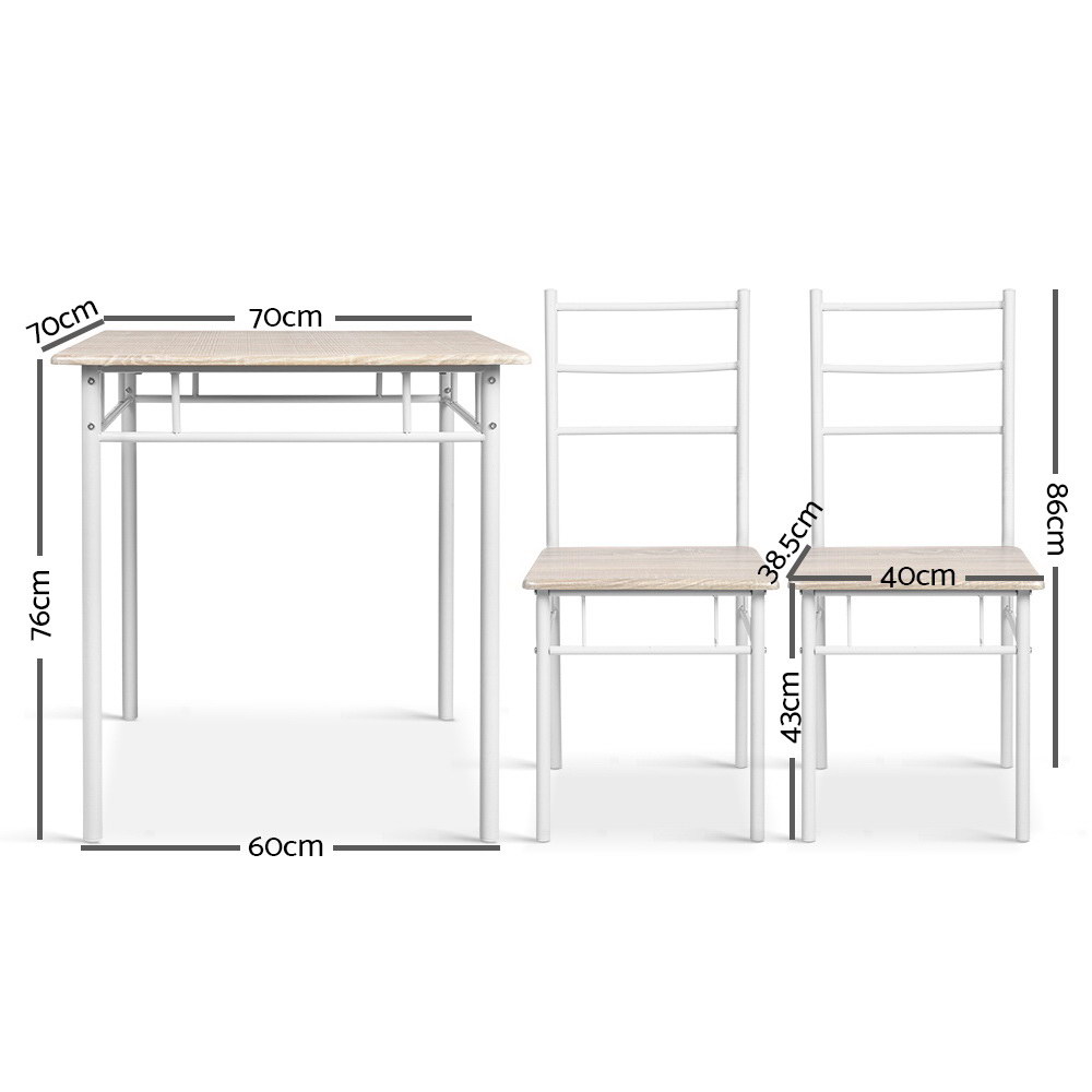 Artiss 3-Piece Dining Set in 2 Colours view 2
