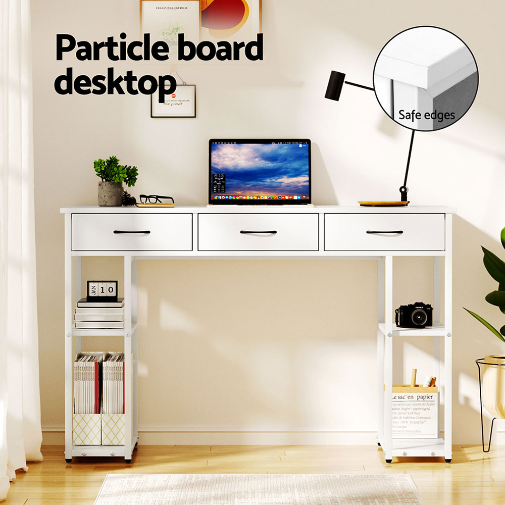 Artiss Computer Desk 4 Shelves 3 Drawers White 120cm view 5