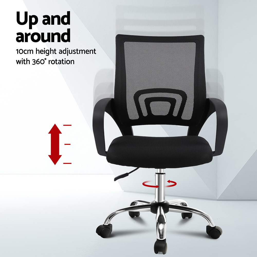 Artiss Foldable Computer Desk and Mesh Chair Set Black view 5