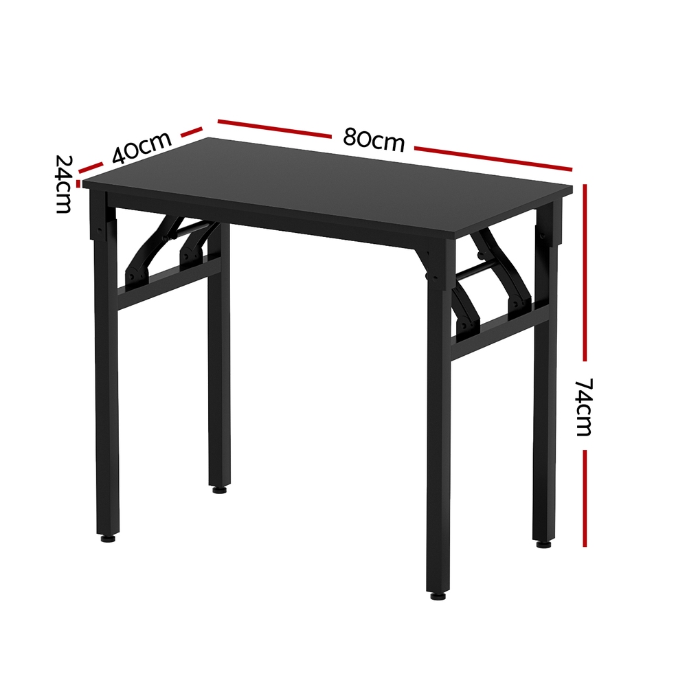 Artiss Foldable Computer Desk Black 80cm view 2