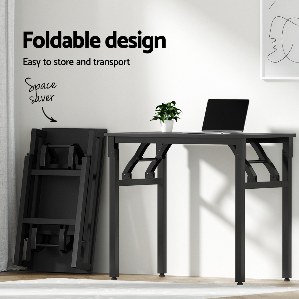 Artiss Foldable Computer Desk Black 80cm view 4