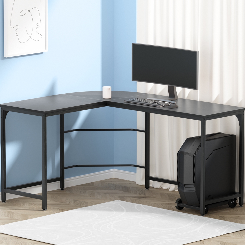 Artiss 147cm L-Shape Computer Desk with CPU Stand in 3 Colours