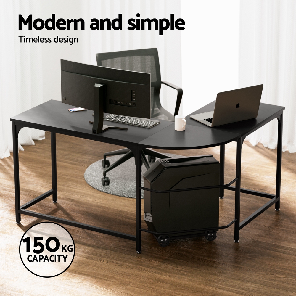 Artiss 147cm L-Shape Computer Desk with CPU Stand in 3 Colours view 4