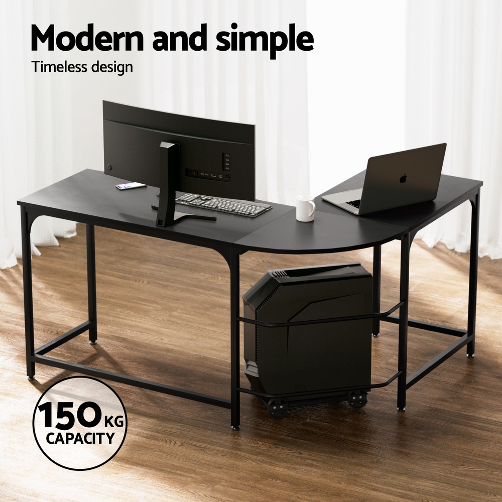 Artiss L-Shape Computer Desk and Ergonomic Mesh Chair Set view 4