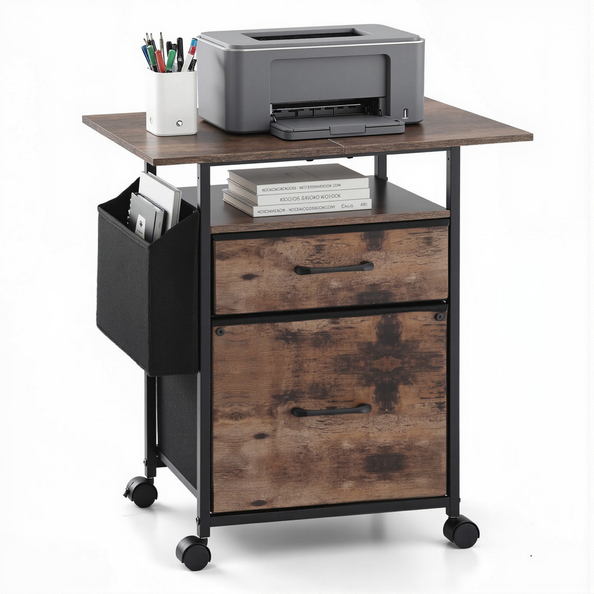 Artiss 2 Drawer Rolling File Cabinet with Printer Stand