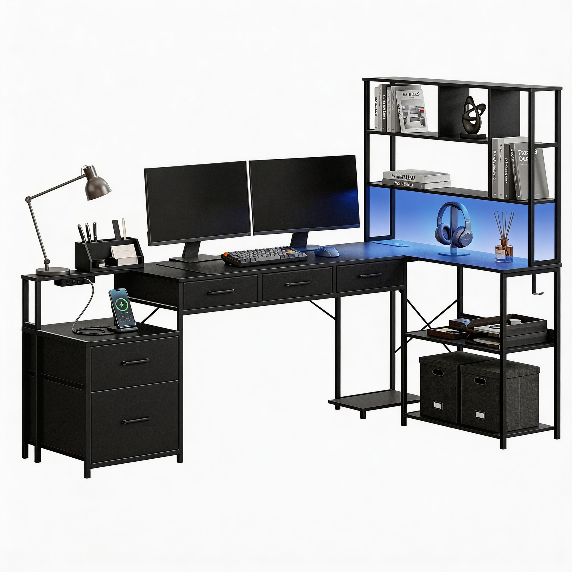 Artiss 200cm L Shaped Gaming Desk in 2 Colours