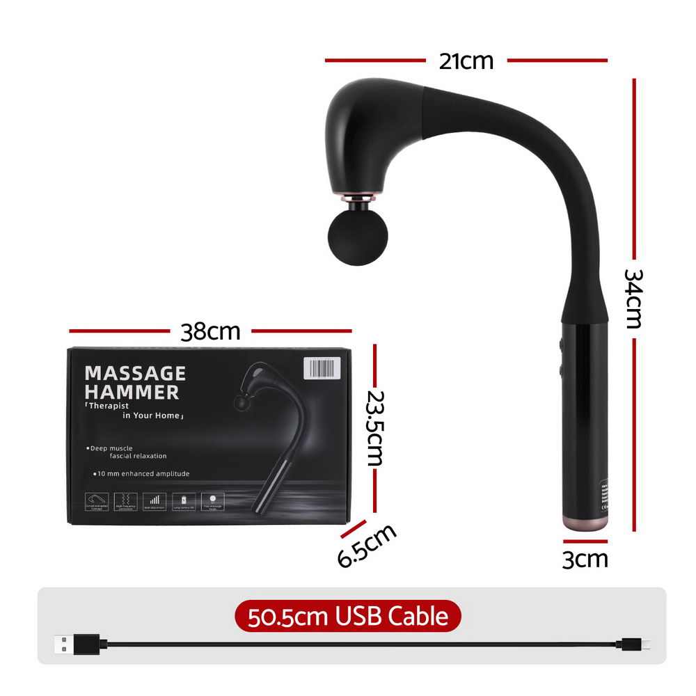 Everfit U-Shaped Massage Gun Extended Handle 4 Heads view 2
