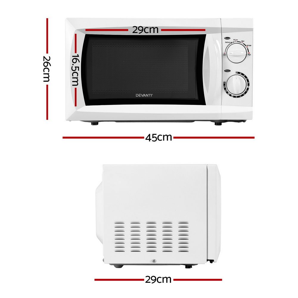 Devanti 20L Microwave Oven 800W White view 2