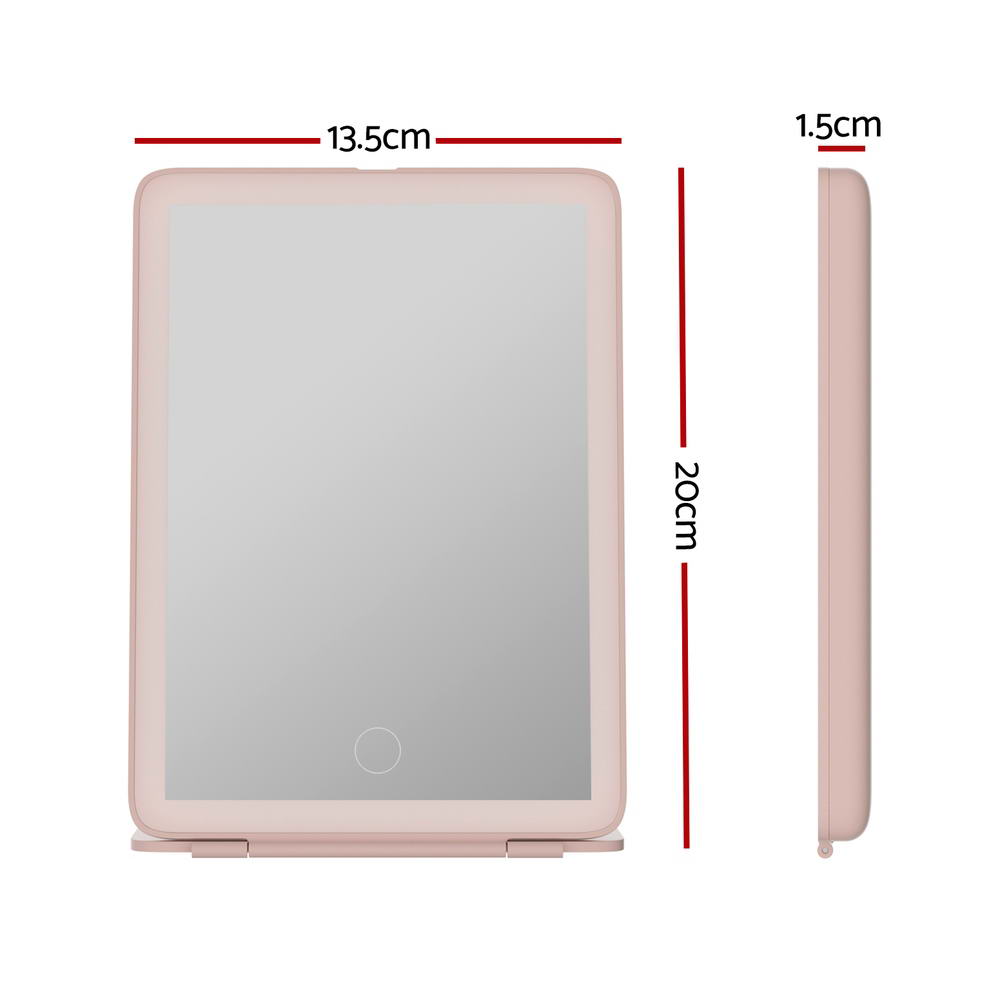 Embellir Compact Makeup Mirror LED Foldable Travel, Pink view 2