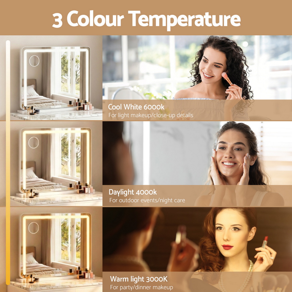 Embellir Makeup Mirror 60x50cm LED Vanity White, 2 Colours view 4