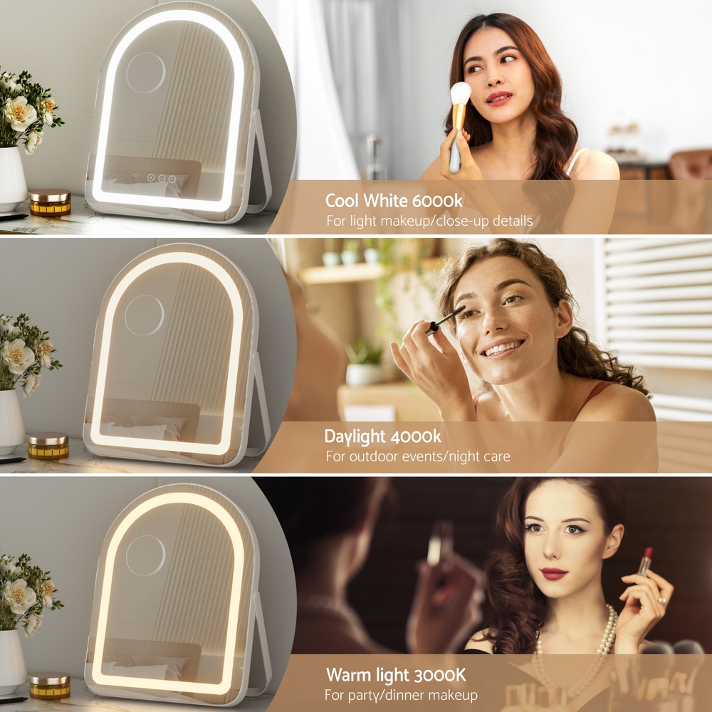 Embellir Makeup Mirror 35x45cm Arch LED 5x Magnification view 5