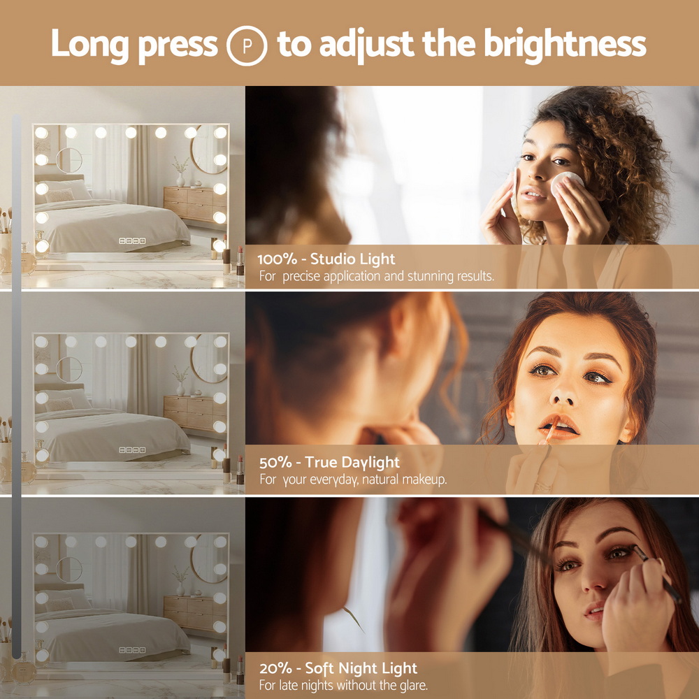 Embellir Bluetooth Wall Makeup Mirror 80x58cm Hollywood view 5