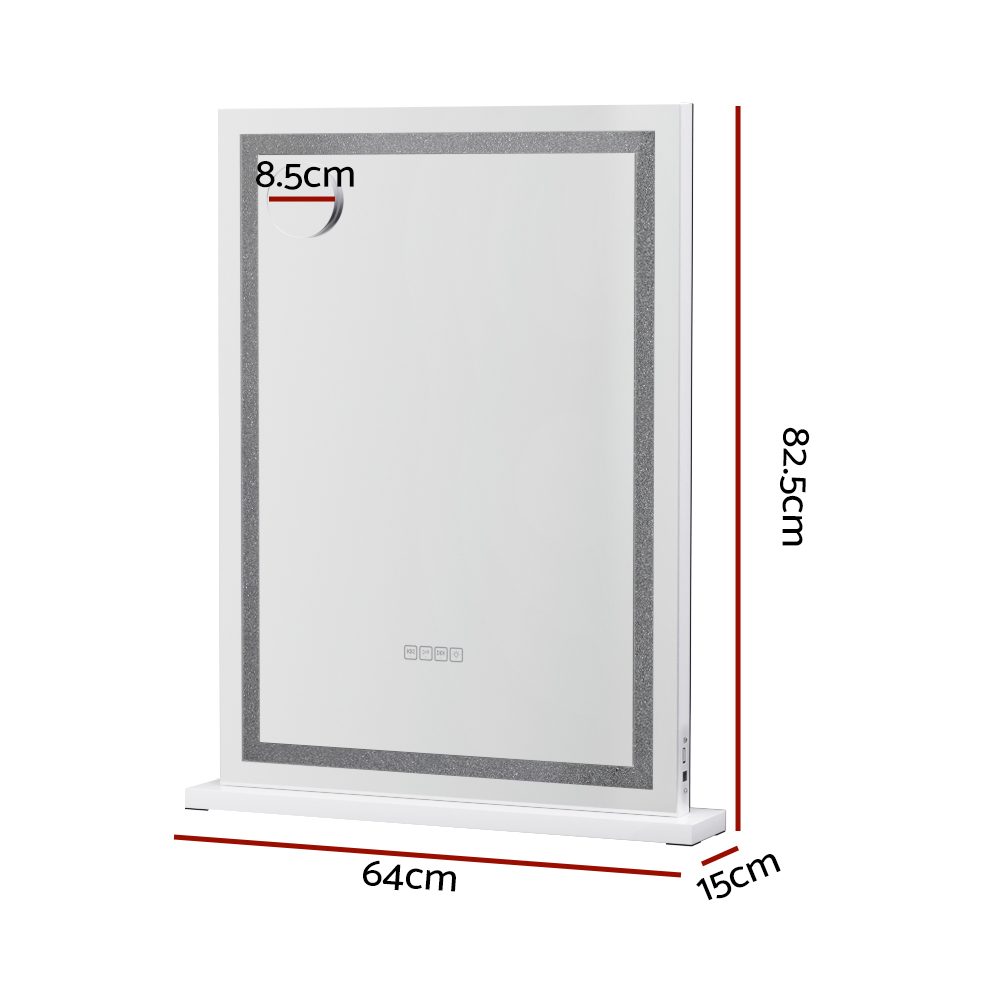 Embellir Bluetooth Makeup Mirror 58x80cm Hollywood, Crystal view 2
