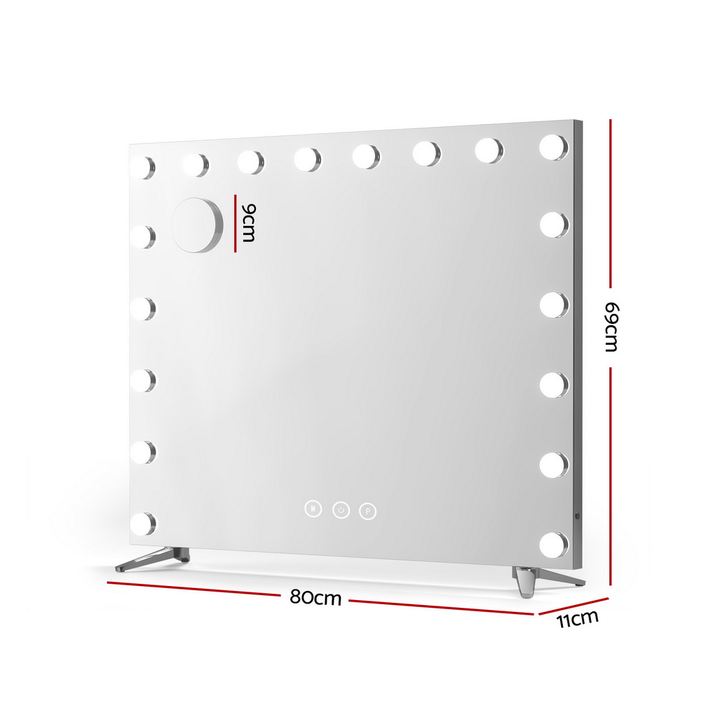 Embellir Hollywood Makeup Mirror 80x65cm LED, Silver Legs view 2