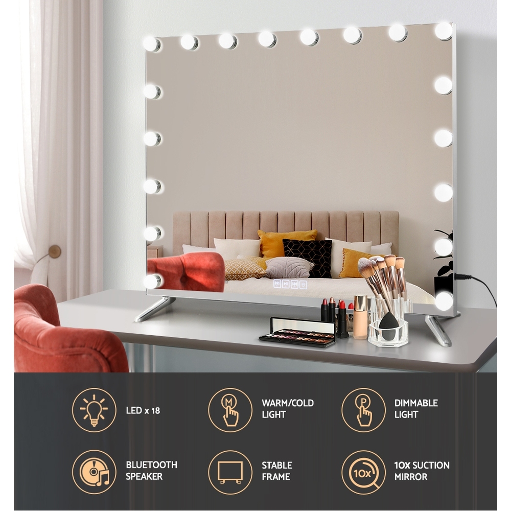 Embellir Bluetooth Wall Makeup Mirror 80x65cm Hollywood view 4